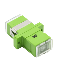 Adaptador SC APC SM monomodo simple con lengüeta, tapa transparente antipolvo.