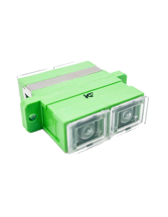 Adaptador SC APC Premium SM monomodo doble con lengüeta, tapa transparente antipolvo