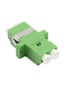 Adaptador LC APC SM monomodo doble con lengüeta.